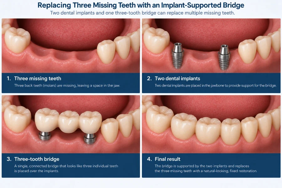 Implant-supported bridge Clearwater Dentistry